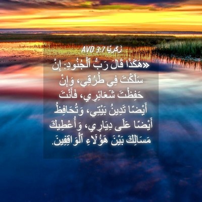 Picture 04 - زَكَريَّا 3:7 AVD - «هَكَذَا قَالَ رَبُّ - Bible Verse Picture