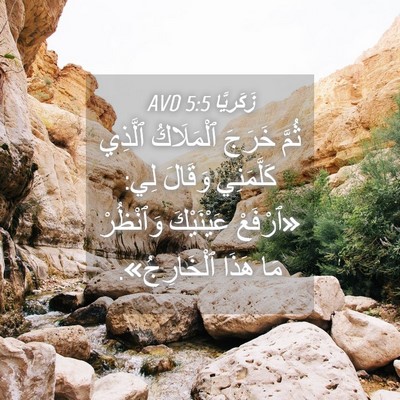 Picture 04 - زَكَريَّا 5:5 AVD - ثُمَّ خَرَجَ ٱلْمَلَاكُ - Bible Verse Picture
