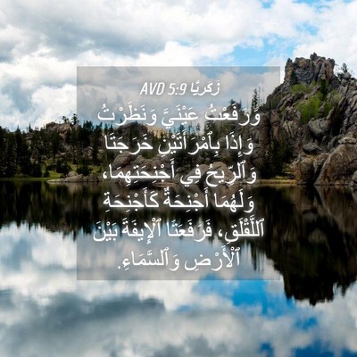 Picture 04 - زَكَريَّا 5:9 AVD - وَرَفَعْتُ عَيْنَيَّ - Bible Verse Picture