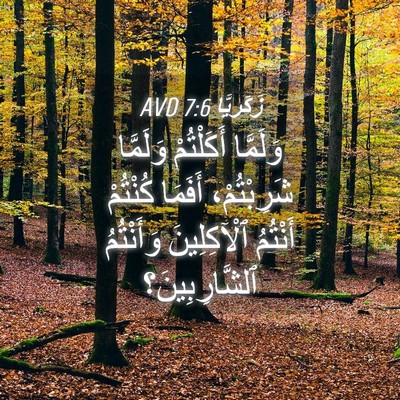 Picture 04 - زَكَريَّا 7:6 AVD - وَلَمَّا أَكَلْتُمْ - Bible Verse Picture