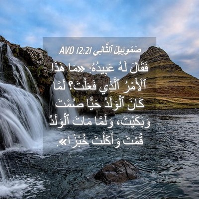 Picture 04 - صَمُوئِيلَ ٱلثَّانِي 12:21 AVD - فَقَالَ لَهُ عَبِيدُهُ: - Bible Verse Picture