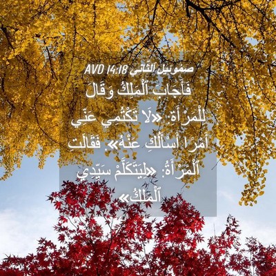 Picture 04 - صَمُوئِيلَ ٱلثَّانِي 14:18 AVD - فَأَجَابَ ٱلْمَلِكُ - Bible Verse Picture