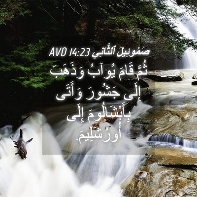 Picture 04 - صَمُوئِيلَ ٱلثَّانِي 14:23 AVD - ثُمَّ قَامَ يُوآبُ - Bible Verse Picture