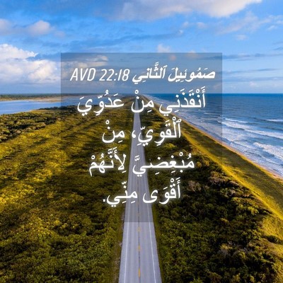 Picture 04 - صَمُوئِيلَ ٱلثَّانِي 22:18 AVD - أَنْقَذَنِي مِنْ - Bible Verse Picture