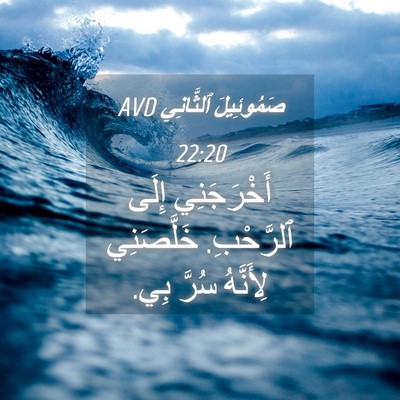 Picture 04 - صَمُوئِيلَ ٱلثَّانِي 22:20 AVD - أَخْرَجَنِي إِلَى - Bible Verse Picture