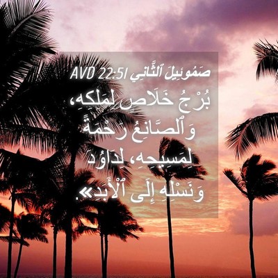 Picture 04 - صَمُوئِيلَ ٱلثَّانِي 22:51 AVD - بُرْجُ خَلَاصٍ - Bible Verse Picture