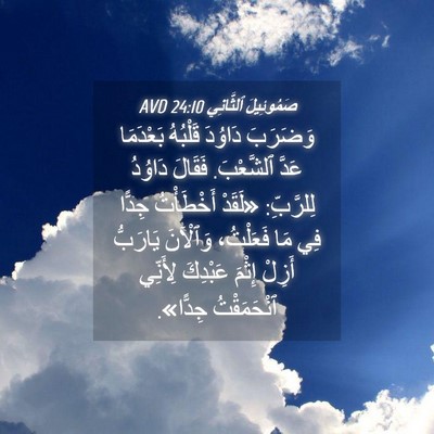 Picture 04 - صَمُوئِيلَ ٱلثَّانِي 24:10 AVD - وَضَرَبَ دَاوُدَ قَلْبُهُ - Bible Verse Picture