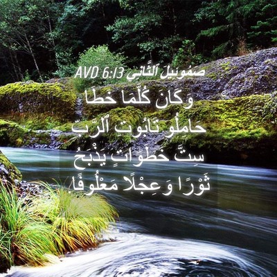 Picture 04 - صَمُوئِيلَ ٱلثَّانِي 6:13 AVD - وَكَانَ كُلَّمَا خَطَا - Bible Verse Picture