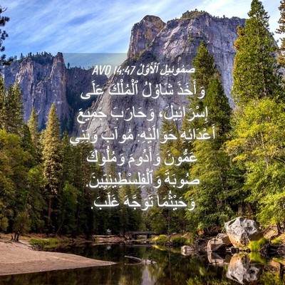 Picture 04 - صَمُوئِيلَ ٱلْأَوَّلُ 14:47 AVD - وَأَخَذَ شَاوُلُ - Bible Verse Picture