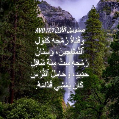 Picture 04 - صَمُوئِيلَ ٱلْأَوَّلُ 17:7 AVD - وَقَنَاةُ رُمْحِهِ - Bible Verse Picture