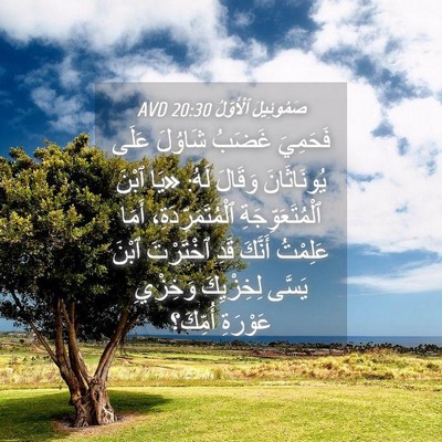 Picture 04 - صَمُوئِيلَ ٱلْأَوَّلُ 20:30 AVD - فَحَمِيَ غَضَبُ شَاوُلَ - Bible Verse Picture