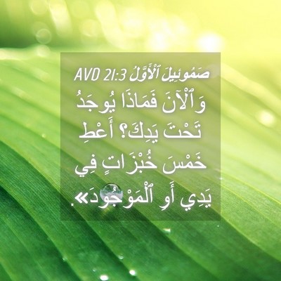 Picture 04 - صَمُوئِيلَ ٱلْأَوَّلُ 21:3 AVD - وَٱلْآنَ فَمَاذَا يُوجَدُ - Bible Verse Picture