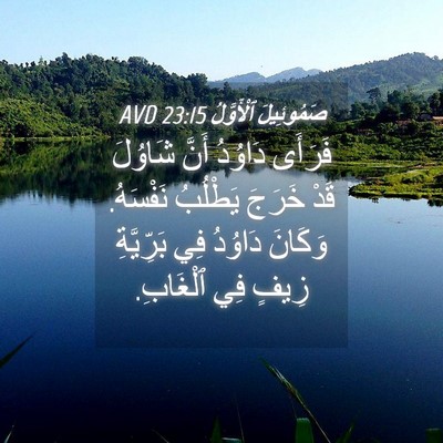 Picture 04 - صَمُوئِيلَ ٱلْأَوَّلُ 23:15 AVD - فَرَأَى دَاوُدُ أَنَّ - Bible Verse Picture