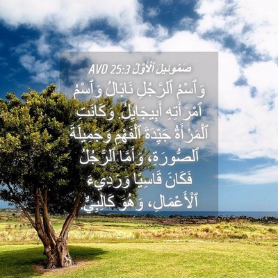 Picture 04 - صَمُوئِيلَ ٱلْأَوَّلُ 25:3 AVD - وَٱسْمُ ٱلرَّجُلِ - Bible Verse Picture