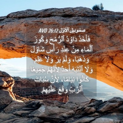 Picture 04 - صَمُوئِيلَ ٱلْأَوَّلُ 26:12 AVD - فَأَخَذَ دَاوُدُ - Bible Verse Picture