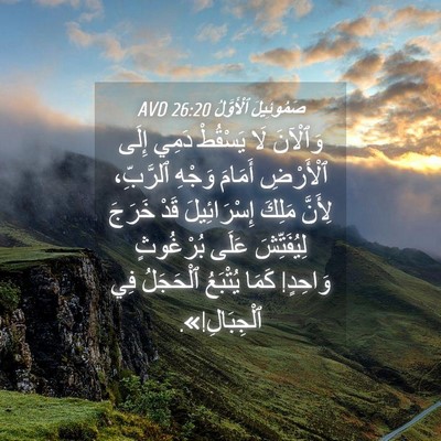 Picture 04 - صَمُوئِيلَ ٱلْأَوَّلُ 26:20 AVD - وَٱلْآنَ لَا يَسْقُطْ - Bible Verse Picture