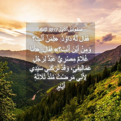 Picture 04 - صَمُوئِيلَ ٱلْأَوَّلُ 30:13 AVD - فَقَالَ لَهُ دَاوُدُ: - Bible Verse Picture