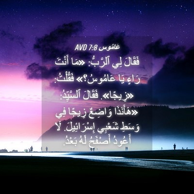 Picture 04 - عَامُوس 7:8 AVD - فَقَالَ لِي ٱلرَّبُّ: «مَا - Bible Verse Picture