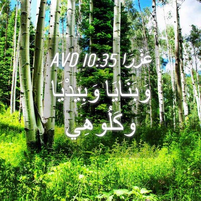 Picture 04 - عَزْرَا 10:35 AVD - وَبَنَايَا وَبِيدْيَا - Bible Verse Picture