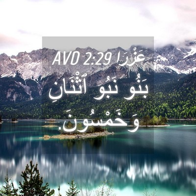Picture 04 - عَزْرَا 2:29 AVD - بَنُو نَبُو ٱثْنَانِ - Bible Verse Picture