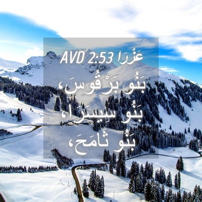 Picture 04 - عَزْرَا 2:53 AVD - بَنُو بَرْقُوسَ، بَنُو - Bible Verse Picture