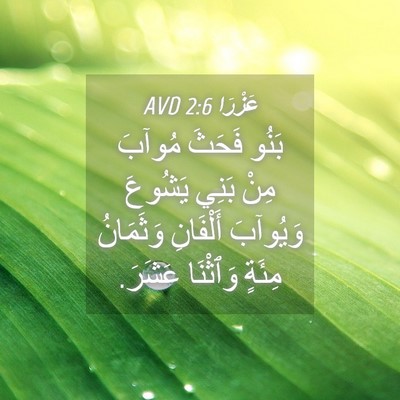 Picture 04 - عَزْرَا 2:6 AVD - بَنُو فَحَثَ مُوآبَ مِنْ - Bible Verse Picture