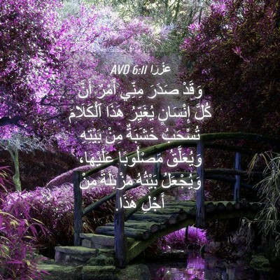 Picture 04 - عَزْرَا 6:11 AVD - وَقَدْ صَدَرَ مِنِّي - Bible Verse Picture