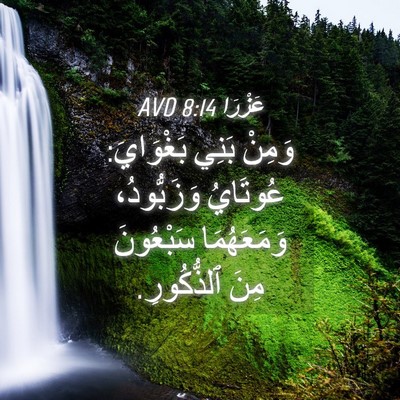 Picture 04 - عَزْرَا 8:14 AVD - وَمِنْ بَنِي بَغْوَايَ: - Bible Verse Picture