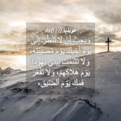 Picture 04 - عُوبَدْيَا 1:12 AVD - وَيَجِبُ أَنْ لَا تَنْظُرَ - Bible Verse Picture