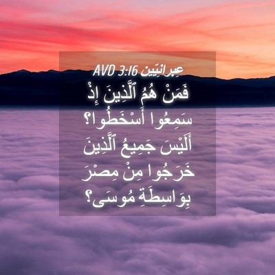 Picture 04 - عِبرانِيّين 3:16 AVD - فَمَنْ هُمُ ٱلَّذِينَ إِذْ - Bible Verse Picture