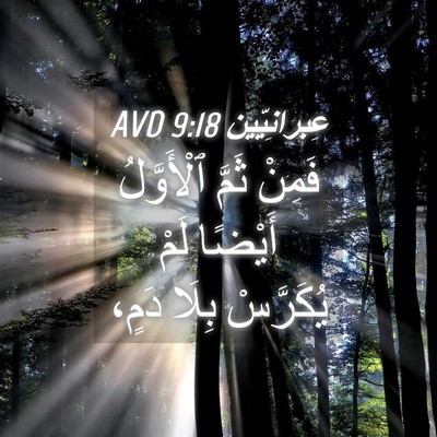 Picture 04 - عِبرانِيّين 9:18 AVD - فَمِنْ ثَمَّ ٱلْأَوَّلُ - Bible Verse Picture