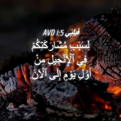Picture 04 - فِيلِبِّي 1:5 AVD - لِسَبَبِ مُشَارَكَتِكُمْ - Bible Verse Picture