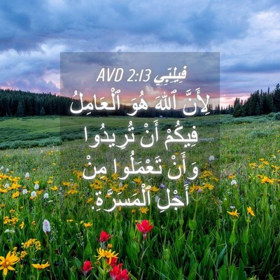 Picture 04 - فِيلِبِّي 2:13 AVD - لِأَنَّ ٱللهَ هُوَ - Bible Verse Picture