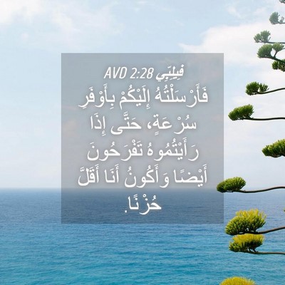 Picture 04 - فِيلِبِّي 2:28 AVD - فَأَرْسَلْتُهُ إِلَيْكُمْ - Bible Verse Picture