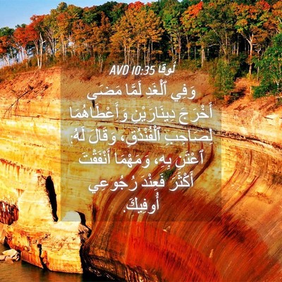 Picture 04 - لُوقا 10:35 AVD - وَفِي ٱلْغَدِ لَمَّا مَضَى - Bible Verse Picture