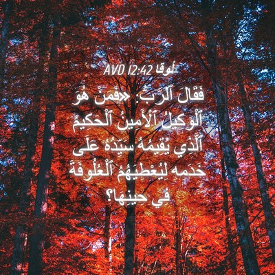 Picture 04 - لُوقا 12:42 AVD - فَقَالَ ٱلرَّبُّ: «فَمَنْ - Bible Verse Picture