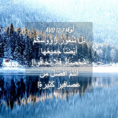 Picture 04 - لُوقا 12:7 AVD - بَلْ شُعُورُ رُؤُوسِكُمْ - Bible Verse Picture