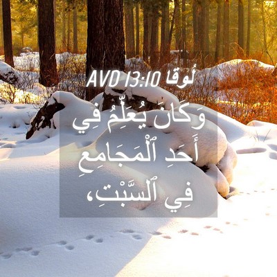 Picture 04 - لُوقا 13:10 AVD - وَكَانَ يُعَلِّمُ فِي - Bible Verse Picture