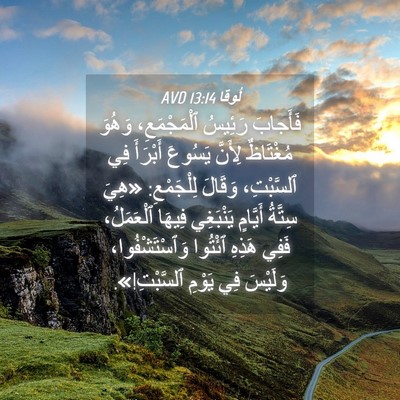 Picture 04 - لُوقا 13:14 AVD - فَأَجابَ رَئِيسُ - Bible Verse Picture