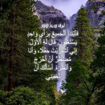 Picture 04 - لُوقا 14:18 AVD - فَٱبْتَدَأَ ٱلْجَمِيعُ - Bible Verse Picture