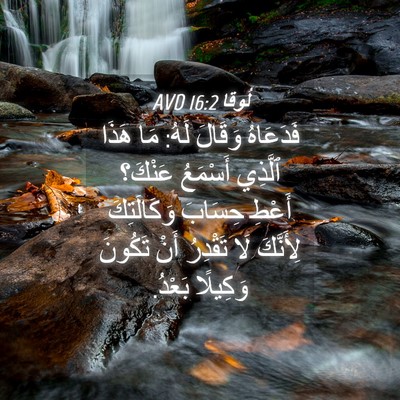 Picture 04 - لُوقا 16:2 AVD - فَدَعَاهُ وَقَالَ لَهُ: - Bible Verse Picture