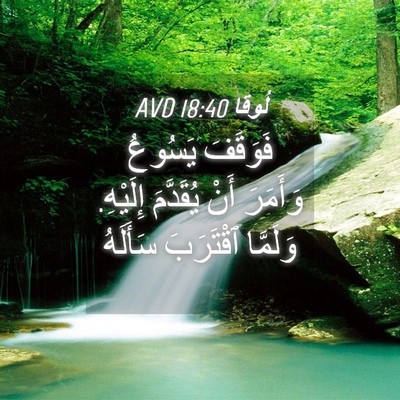 Picture 04 - لُوقا 18:40 AVD - فَوَقَفَ يَسُوعُ وَأَمَرَ - Bible Verse Picture