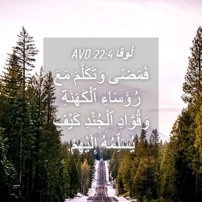 Picture 04 - لُوقا 22:4 AVD - فَمَضَى وَتَكَلَّمَ مَعَ - Bible Verse Picture
