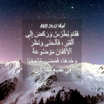 Picture 04 - لُوقا 24:12 AVD - فَقَامَ بُطْرُسُ وَرَكَضَ - Bible Verse Picture