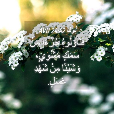 Picture 04 - لُوقا 24:42 AVD - فَنَاوَلُوهُ جُزْءًا مِنْ - Bible Verse Picture