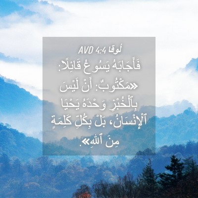 Picture 04 - لُوقا 4:4 AVD - فَأَجَابَهُ يَسُوعُ - Bible Verse Picture