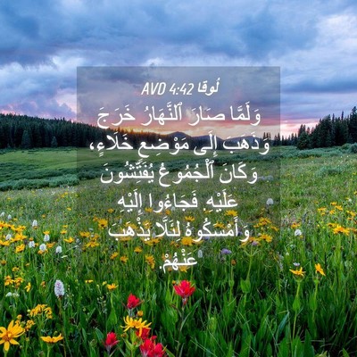 Picture 04 - لُوقا 4:42 AVD - وَلَمَّا صَارَ ٱلنَّهَارُ - Bible Verse Picture
