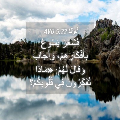 Picture 04 - لُوقا 5:22 AVD - فَشَعَرَ يَسُوعُ - Bible Verse Picture