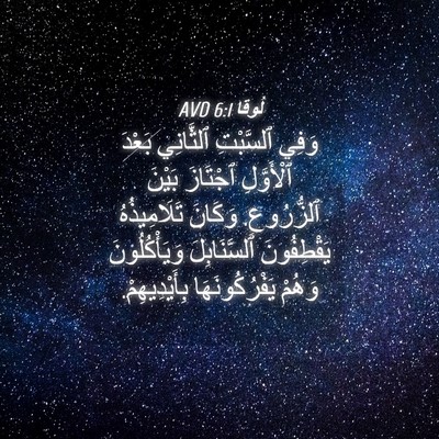 Picture 04 - لُوقا 6:1 AVD - وَفِي ٱلسَّبْتِ ٱلثَّانِي - Bible Verse Picture
