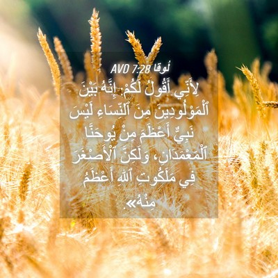 Picture 04 - لُوقا 7:28 AVD - لِأَنِّي أَقُولُ لَكُمْ: - Bible Verse Picture
